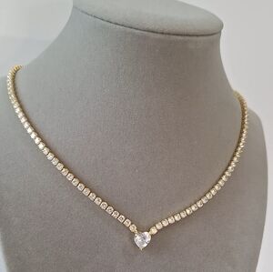 Elegant Gold and Silver Heart Necklace